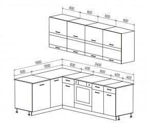 ТЕХНО Кухонный гарнитур угловой 2,4х1,6 м Компоновка №4 в Кунгуре - kungur.mebel24.online | фото 6