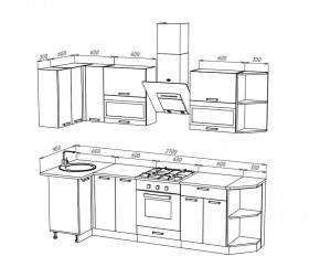 ТЕХНО Кухонный гарнитур угловой 2,7х0,9 м Компоновка №2 в Кунгуре - kungur.mebel24.online | фото 8