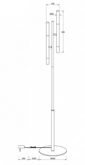 Торшер Maytoni Vigo MOD070FL-02B в Кунгуре - kungur.mebel24.online | фото 3