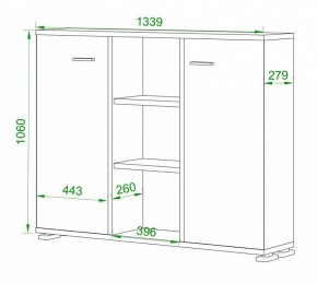 Тумба комбинированная Домино нельсон ПУ-60-3 в Кунгуре - kungur.mebel24.online | фото 2