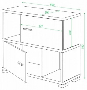 Тумба комбинированная СБ-30/2 в Кунгуре - kungur.mebel24.online | фото 2