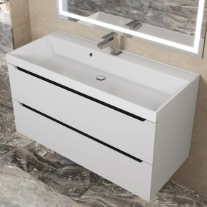 Тумба под раковину Uperwood Tanos 100 см, подвесная, белая/графит в Кунгуре - kungur.mebel24.online | фото 10
