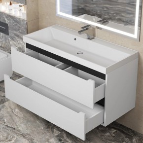 Тумба под раковину Uperwood Tanos 100 см, подвесная, белая/графит в Кунгуре - kungur.mebel24.online | фото 9