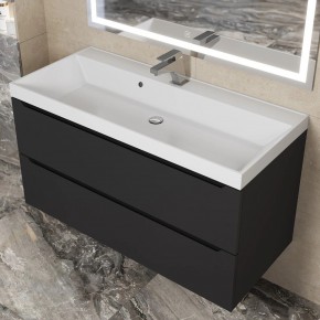 Тумба под раковину Uperwood Tanos 100 см, подвесная, черная матовая в Кунгуре - kungur.mebel24.online | фото