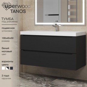 Тумба под раковину Uperwood Tanos 100 см, подвесная, черная матовая в Кунгуре - kungur.mebel24.online | фото 3