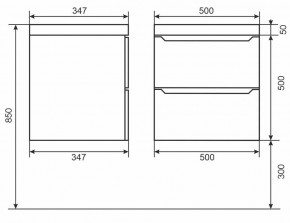 Тумба под раковину Uperwood Tanos 50 см, подвесная, черная матовая в Кунгуре - kungur.mebel24.online | фото 3