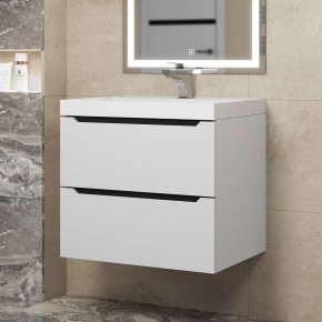 Тумба под раковину Uperwood Tanos 60 см, подвесная, белая/графит в Кунгуре - kungur.mebel24.online | фото