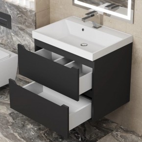 Тумба под раковину Uperwood Tanos 60 см, подвесная, черная матовая в Кунгуре - kungur.mebel24.online | фото 2