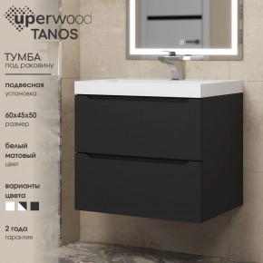 Тумба под раковину Uperwood Tanos 60 см, подвесная, черная матовая в Кунгуре - kungur.mebel24.online | фото 3