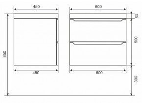 Тумба под раковину Uperwood Tanos 60 см, подвесная, черная матовая в Кунгуре - kungur.mebel24.online | фото 6