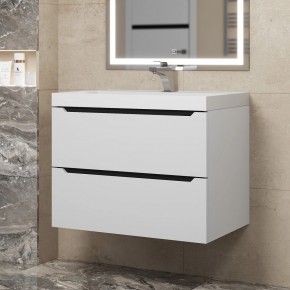 Тумба под раковину Uperwood Tanos 70 см, подвесная, белая/графит в Кунгуре - kungur.mebel24.online | фото