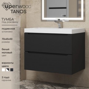 Тумба под раковину Uperwood Tanos 70 см, подвесная, черная матовая в Кунгуре - kungur.mebel24.online | фото 3