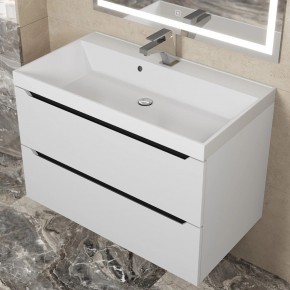 Тумба под раковину Uperwood Tanos 80 см, подвесная, белая/графит в Кунгуре - kungur.mebel24.online | фото 8