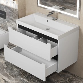 Тумба под раковину Uperwood Tanos 80 см, подвесная, белая/графит в Кунгуре - kungur.mebel24.online | фото 9