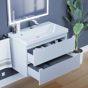 Тумба под раковину Uperwood Tanos 80 см, подвесная, белая матовая в Кунгуре - kungur.mebel24.online | фото 2