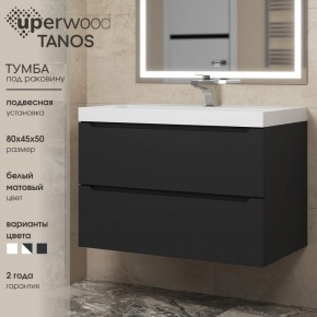 Тумба под раковину Uperwood Tanos 80 см, подвесная, черная матовая в Кунгуре - kungur.mebel24.online | фото 3