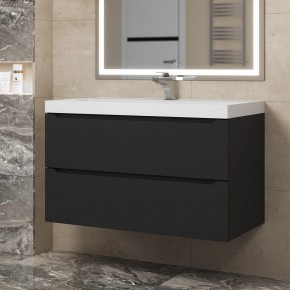 Тумба под раковину Uperwood Tanos 90 см, подвесная, черная матовая в Кунгуре - kungur.mebel24.online | фото