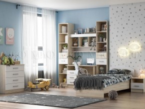 МАРТИНА Тумба прикроватная (Белый глянец/дуб сонома) в Кунгуре - kungur.mebel24.online | фото 3