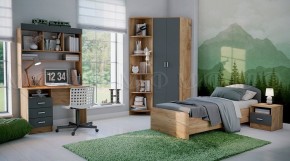 МАРТИНА Тумба прикроватная (Графит/Дуб крафт) в Кунгуре - kungur.mebel24.online | фото 2