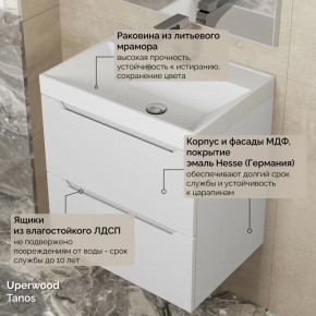 Тумба с раковиной Uperwood Tanos 50 см, подвесная, белая матовая в Кунгуре - kungur.mebel24.online | фото 6