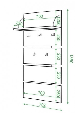 Вешалка настенная Домино нельсон СТ-50 в Кунгуре - kungur.mebel24.online | фото 2