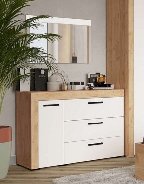 Зеркало Адель белый/дуб крафт золотой в Кунгуре - kungur.mebel24.online | фото 2